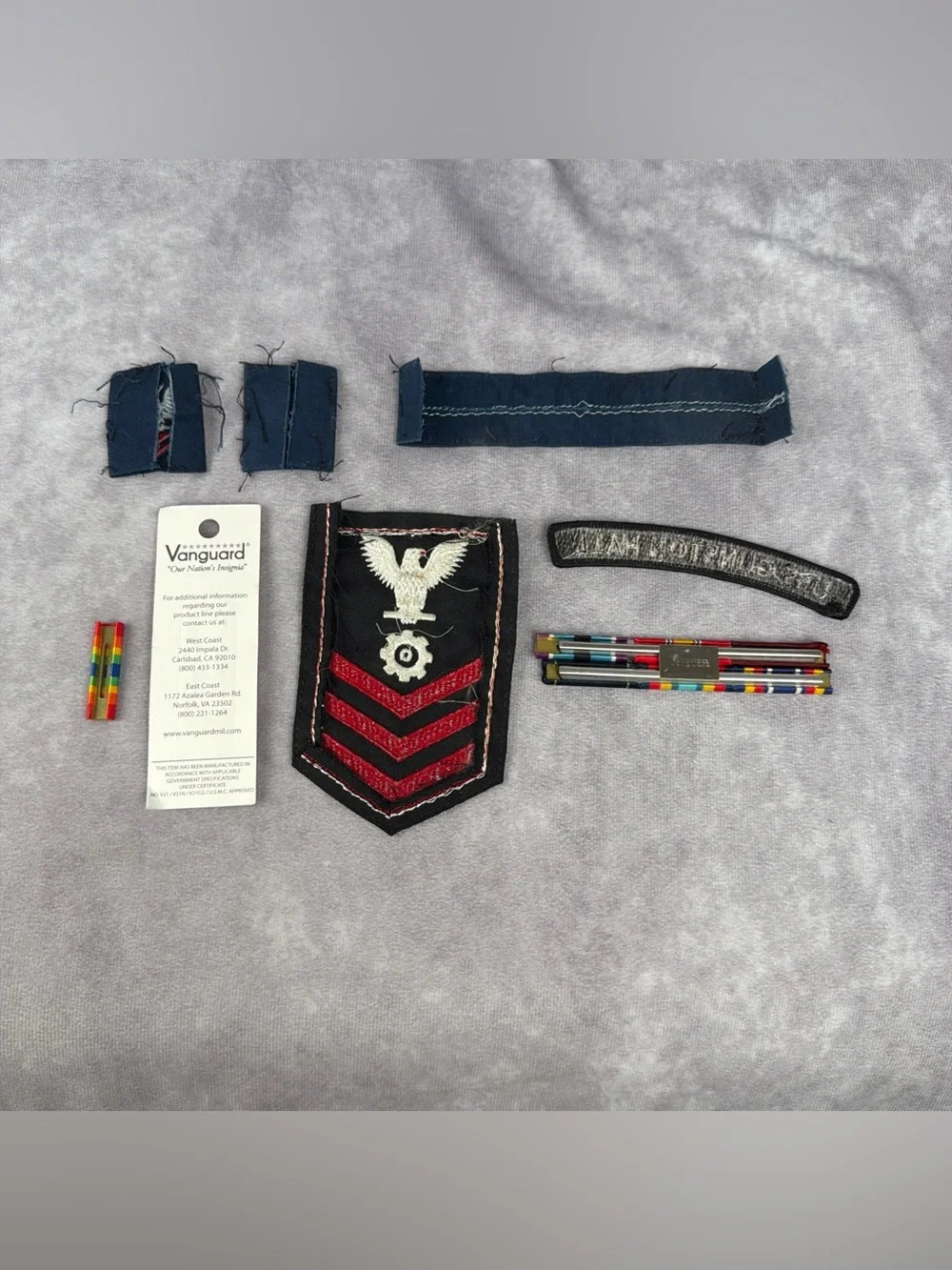 US Navy Insignia Ribbon Patch Lot USS Gunston Hall Petty Officer Vanguard